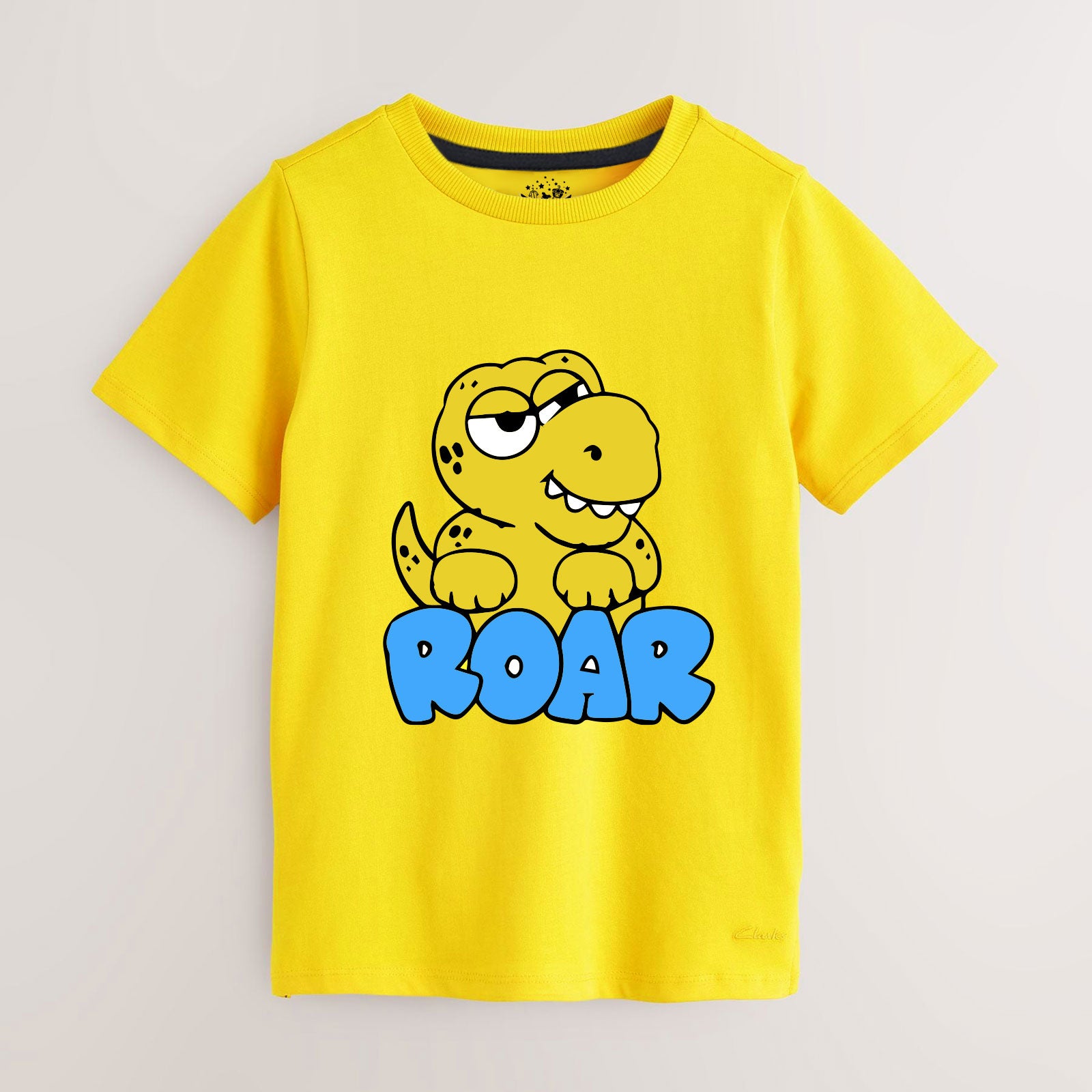 Kids Yellow Dino T-shirt – ROAR Cartoon Design