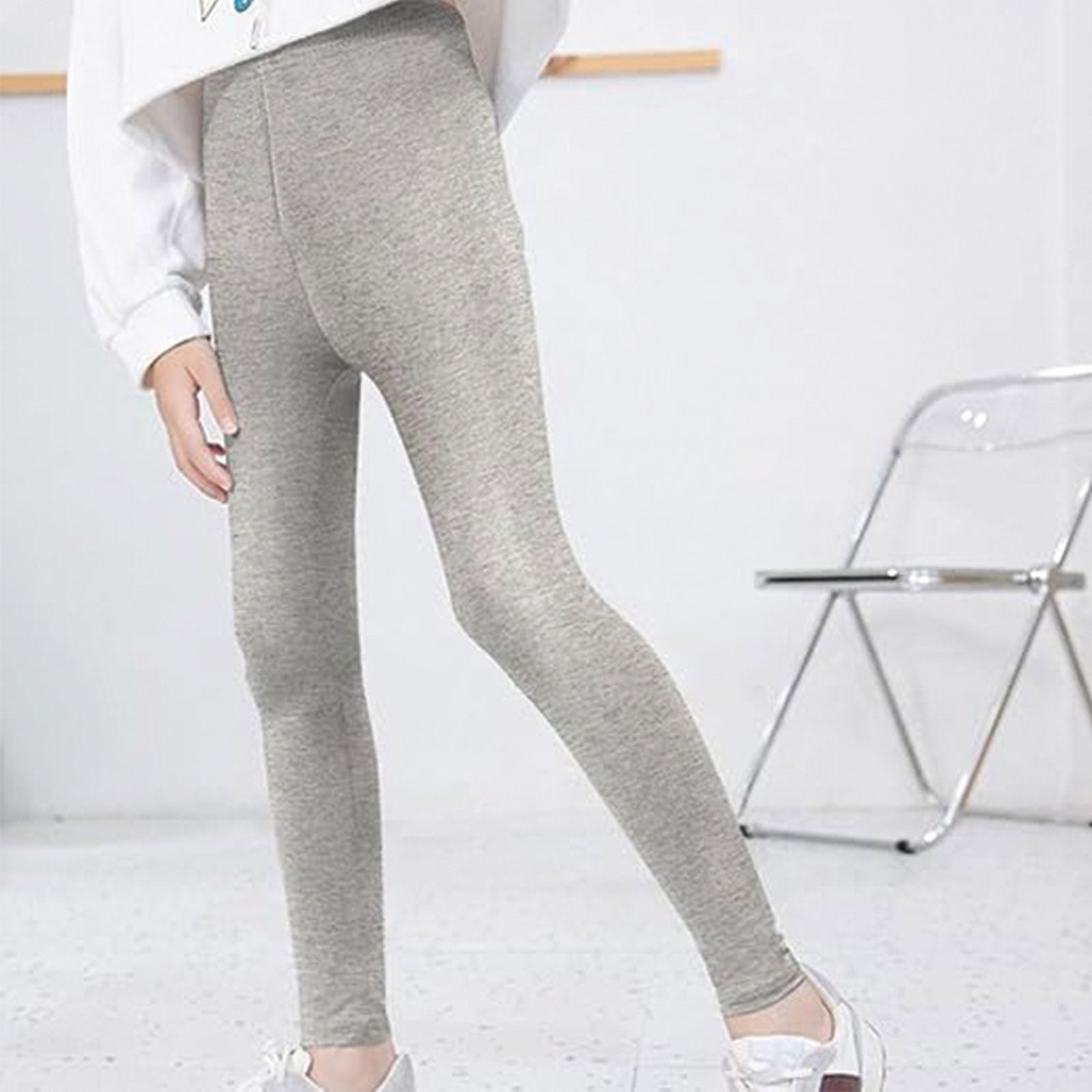 Kids Grey Cotton Tights – Everyday Essentials