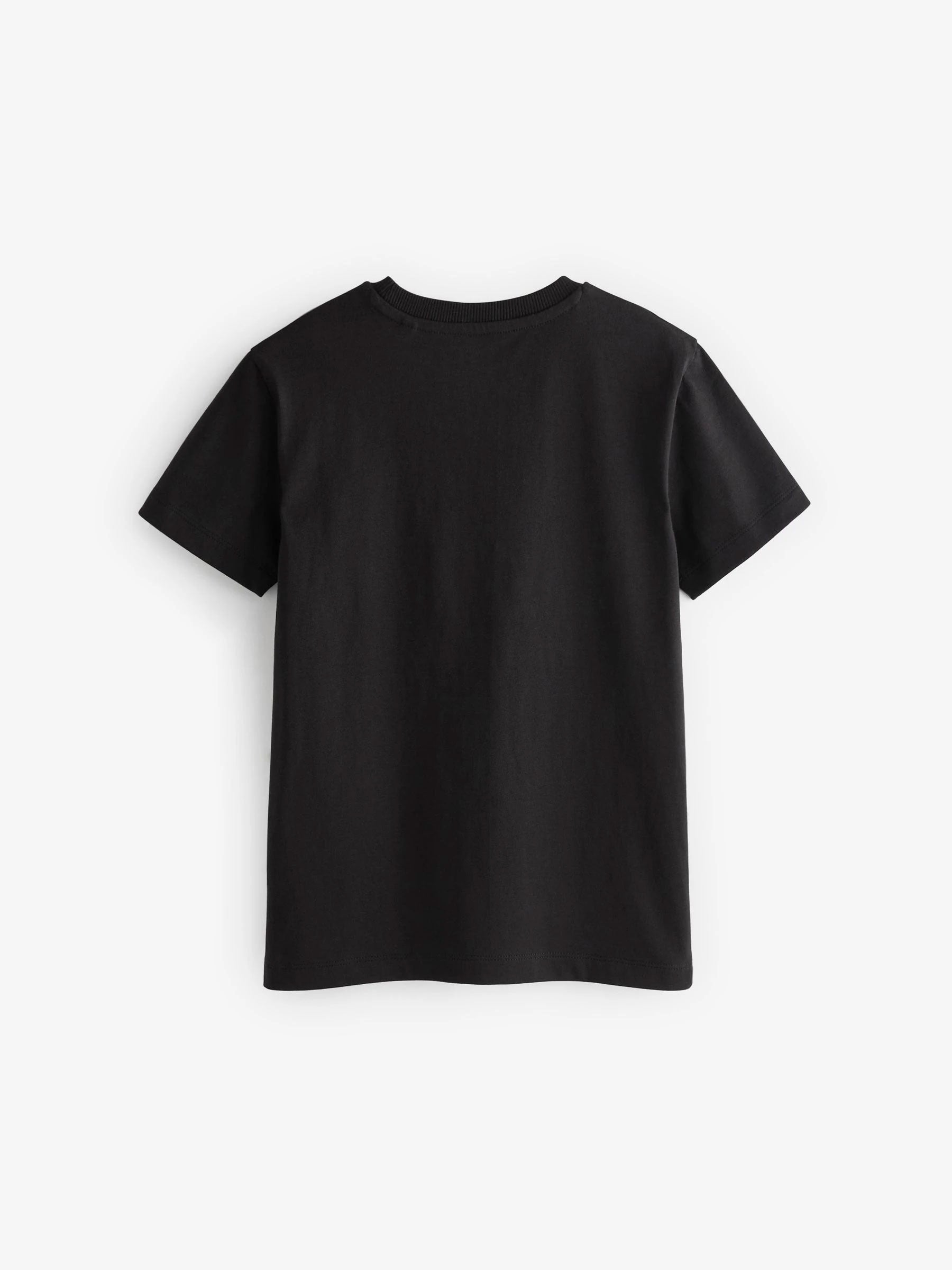 Boys Black Cute Cartoon Graphic T‑Shirt