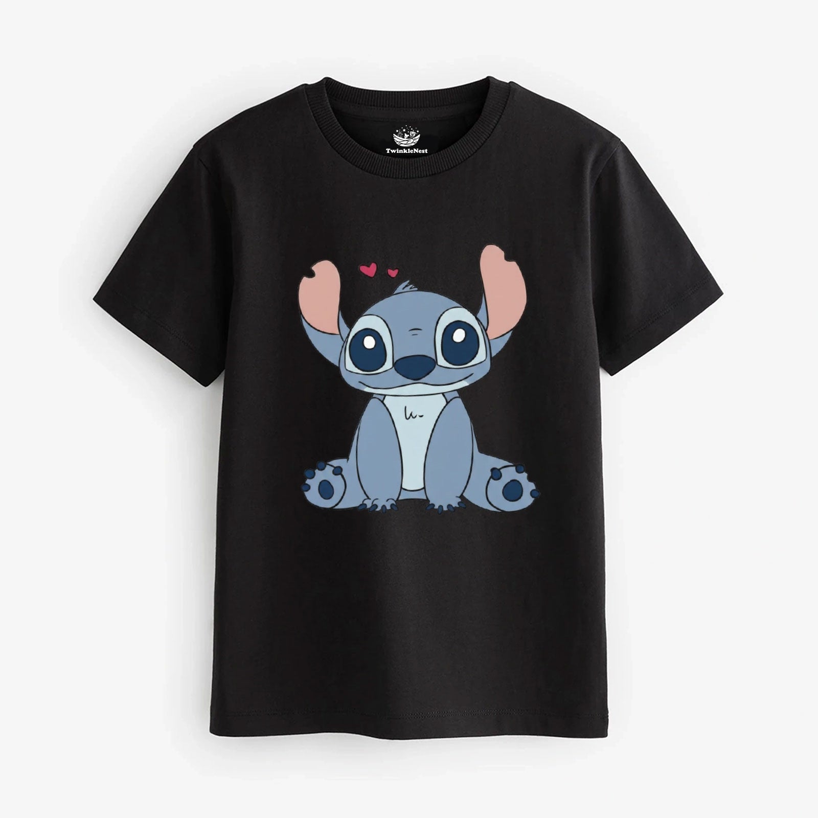 Boys Black Cute Cartoon Graphic T‑Shirt