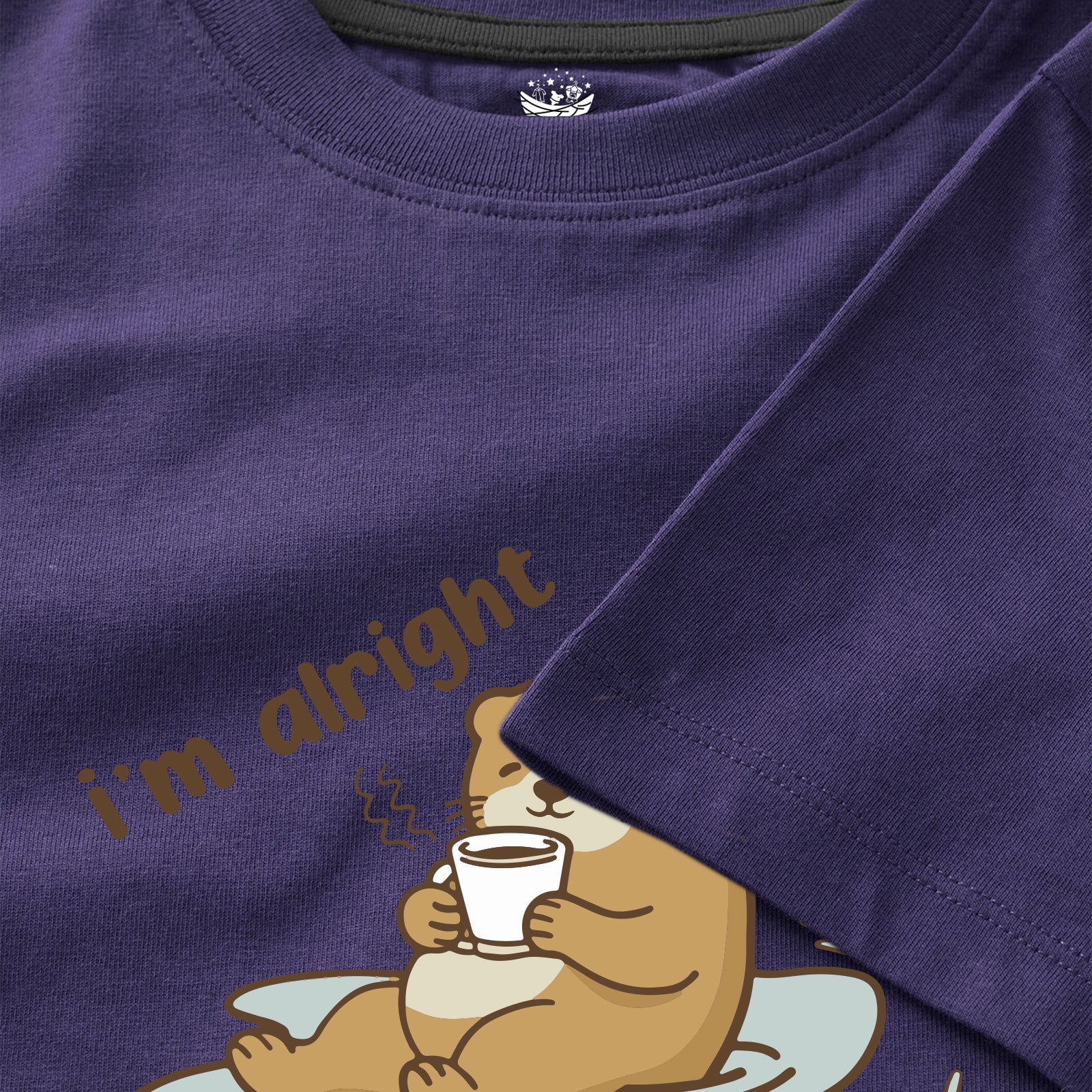 Boys Purple “I’m Alright” Bear Graphic T‑Shirt