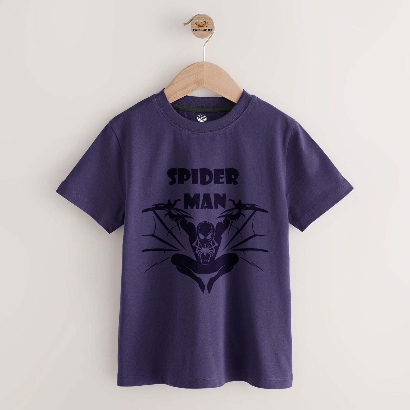 Boys Purple Spider Graphic T‑Shirt
