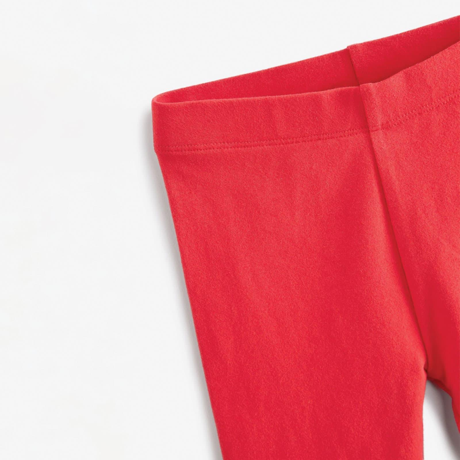 Girls Red Cotton Stretch Tights
