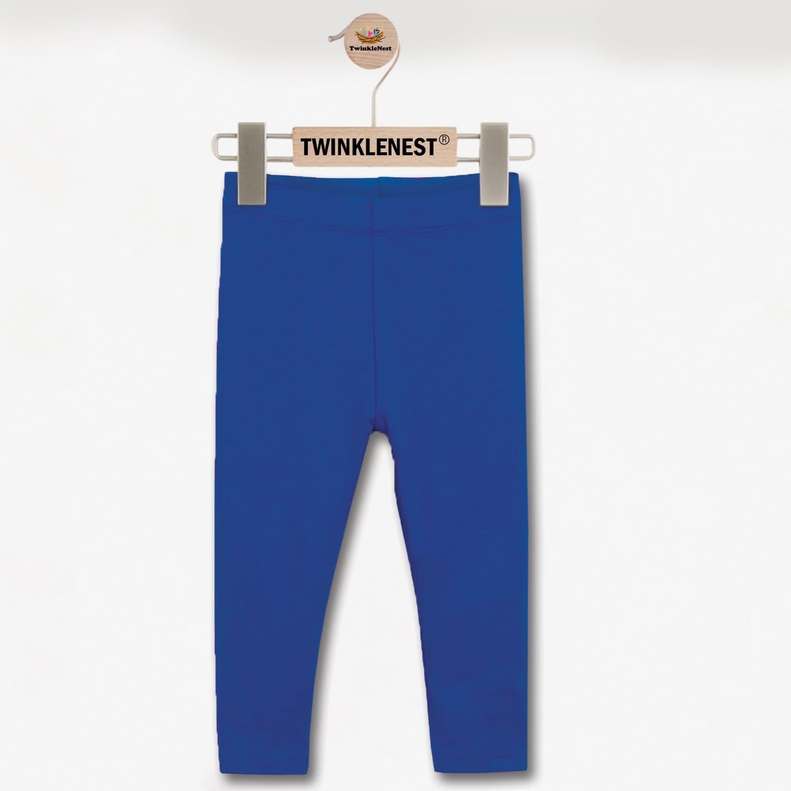 Girls Royal Blue Cotton Stretch Tights
