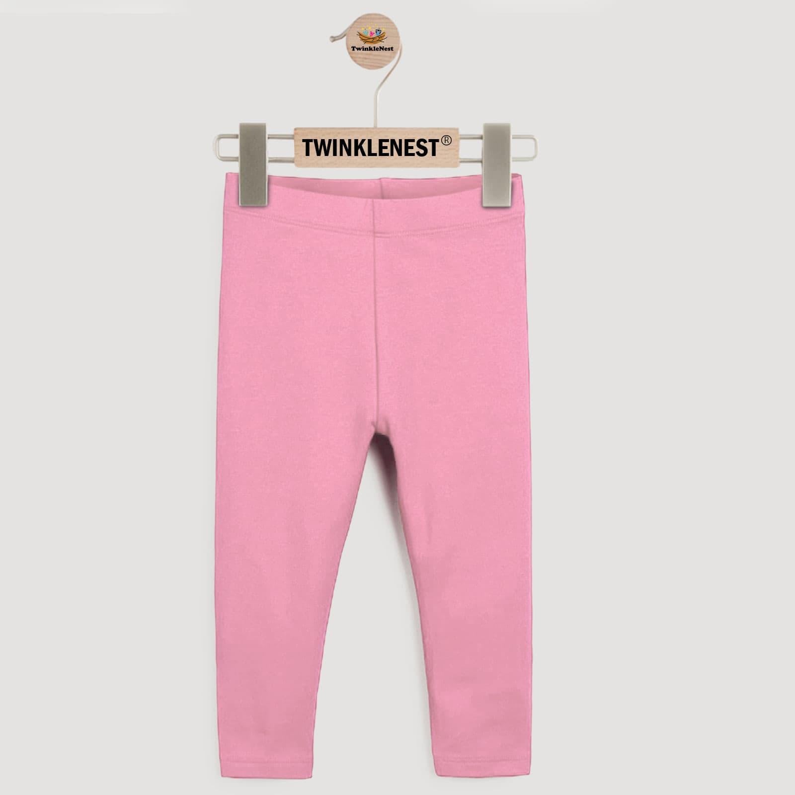 Girls Pink Cotton Stretch Tights