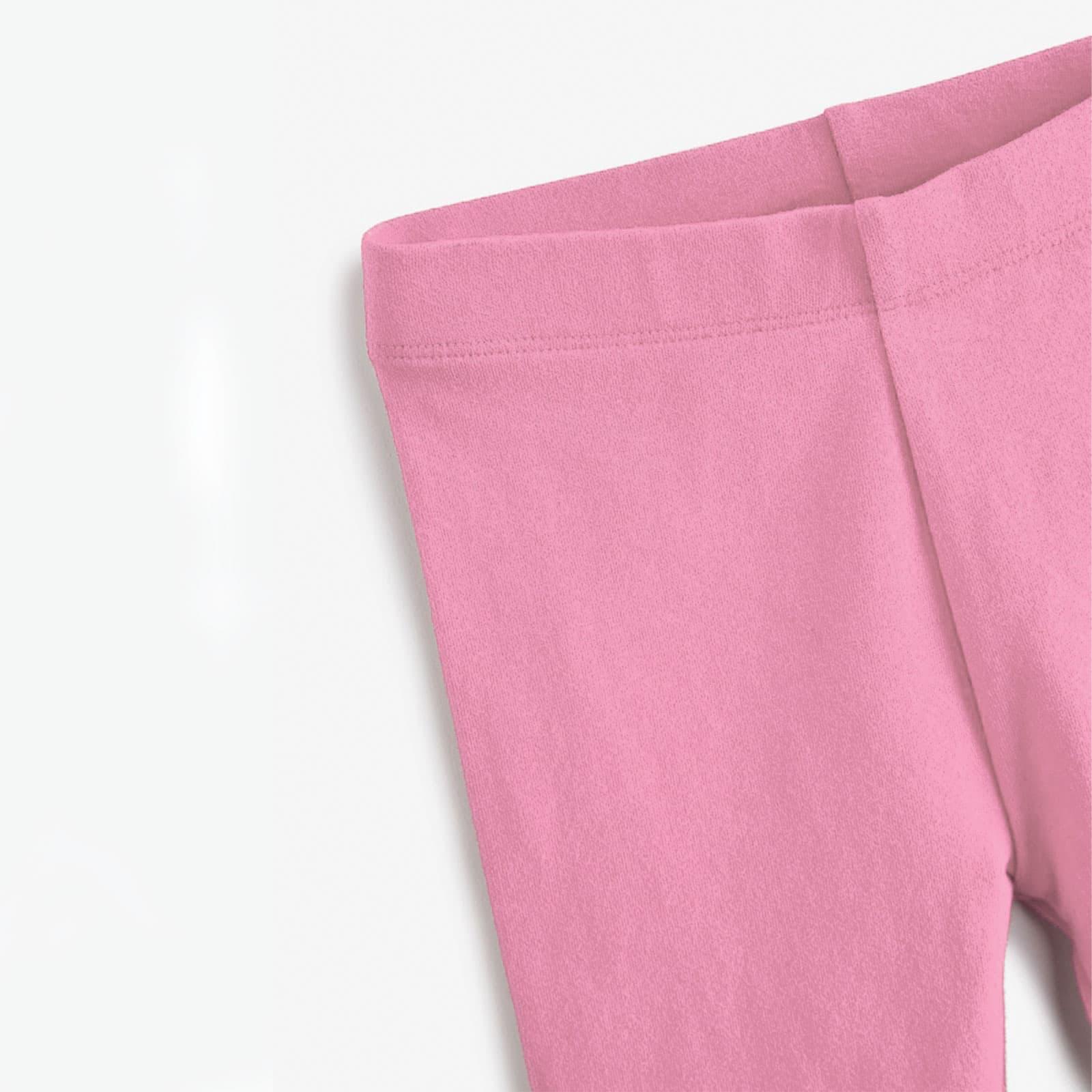 Girls Pink Cotton Stretch Tights