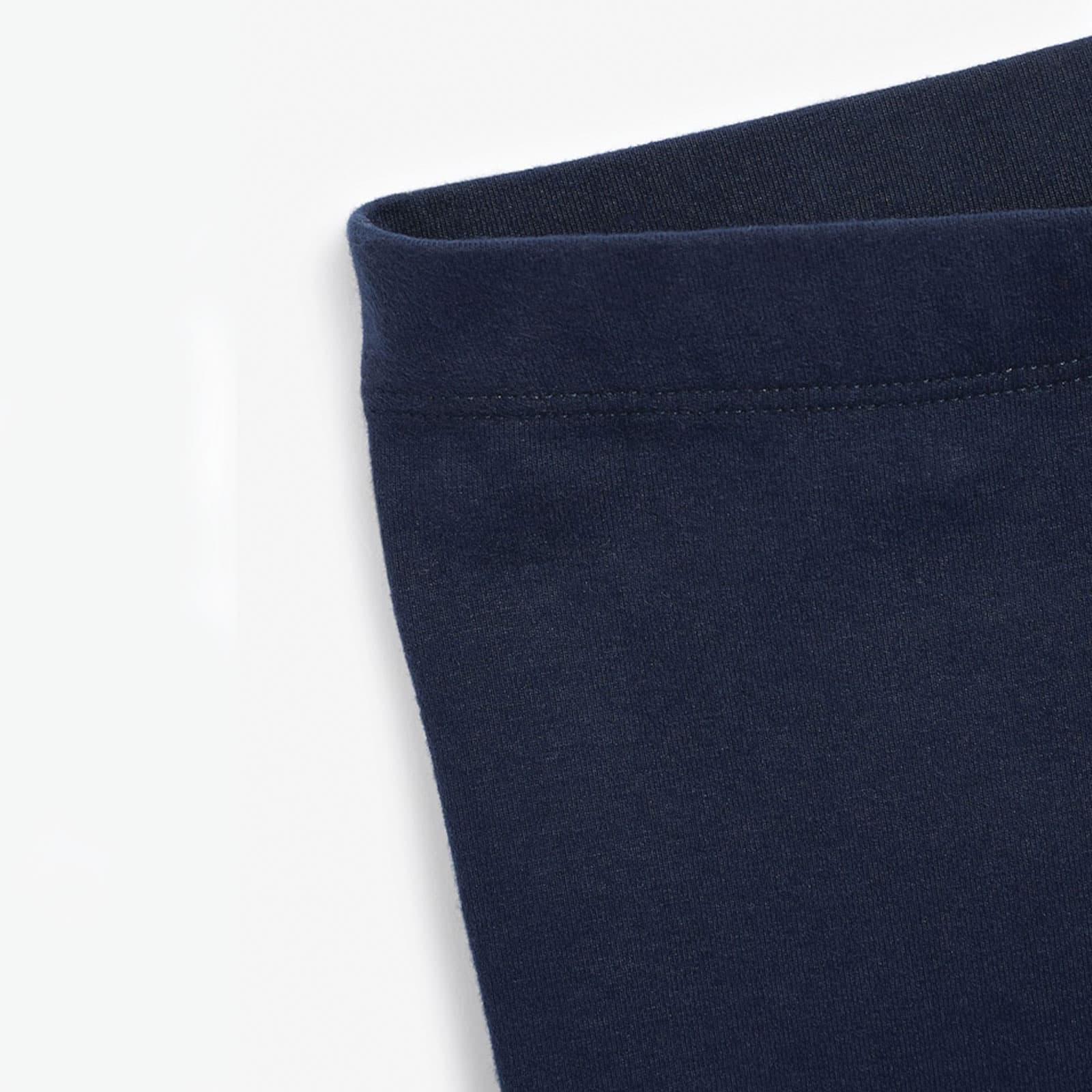 Girls Navy Blue Cotton Stretch Tights
