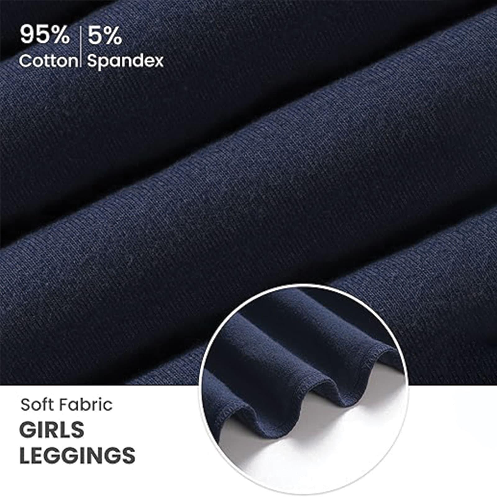 Girls Navy Blue Cotton Stretch Tights