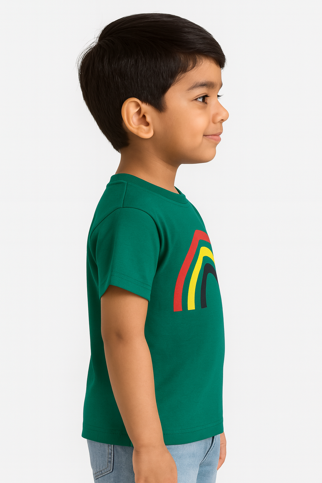 Green Rainbow Print Boys T-Shirt
